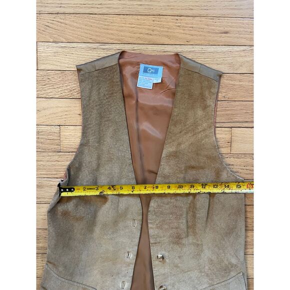 Vintage 100% pig suede QPS vest size small - Picture 6 of 9